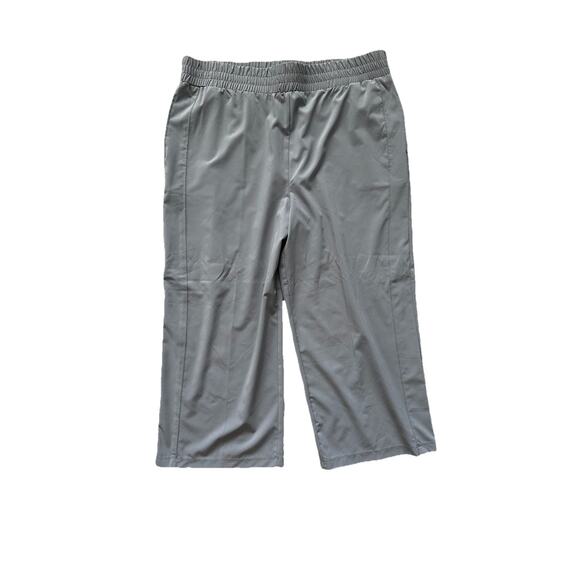Zac & Rachel Light Gray Cropped Elastic Waist Dress Trousers Back Pockets XL - Picture 2 of 4